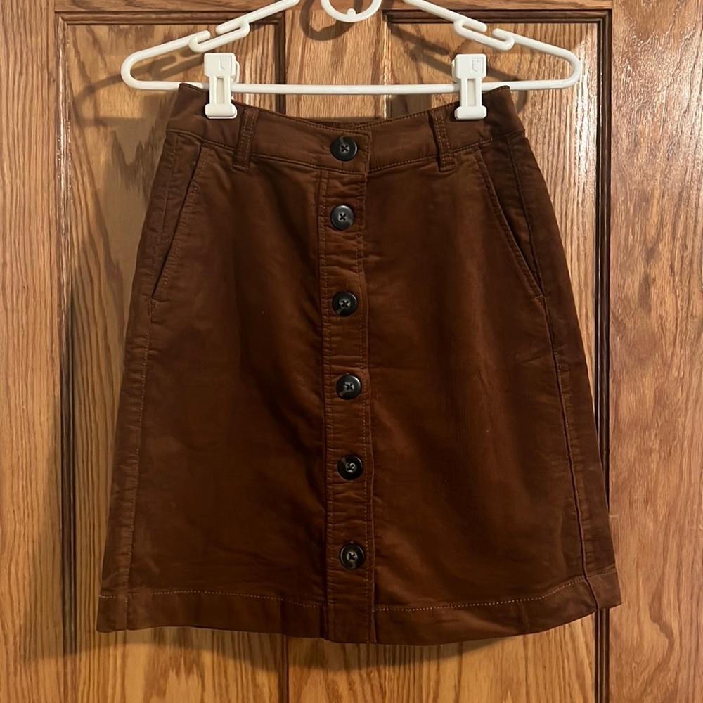 Cabi Buttondown Corduroy Skirt
